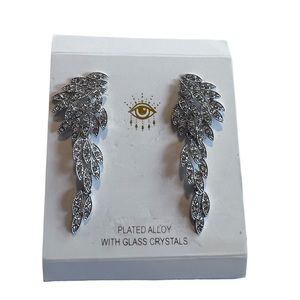 Eye Candy Los Angeles Rhinestone Crystal Wing Dangle Earrings